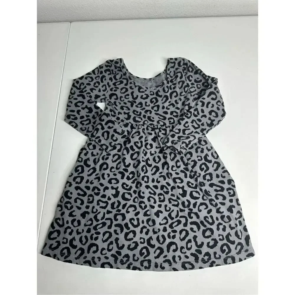Old Navy Fit & Flare Girls Dress Leopard Print Size XS (5)